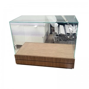 Modern LED Wooden Glass Display Showcase Lockable Glass Vitrine Showcase Display Cabinet Impression creative design exhibits display stainless steel glass display cabinet