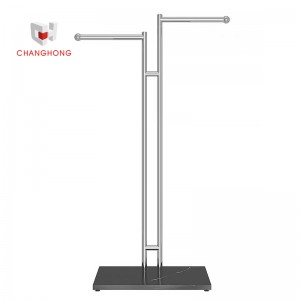 2-way t shirt sports shop fittings garment showroom clothes adjustable display rack for kiosk