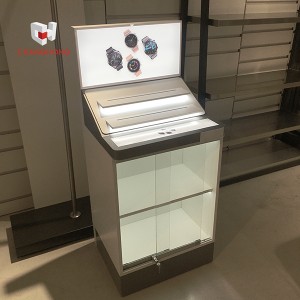 Electronic display table stand with led cellphone shop equipment furniture floor display stand mobile phone shop display cabinet